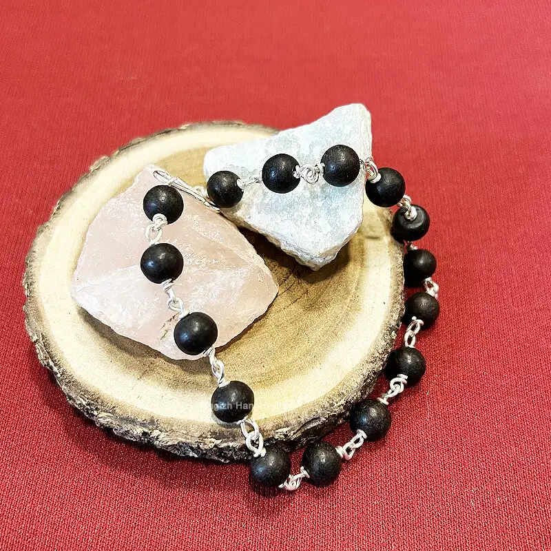 Original karungali Pure Silver Bracelet-8mm - image 3