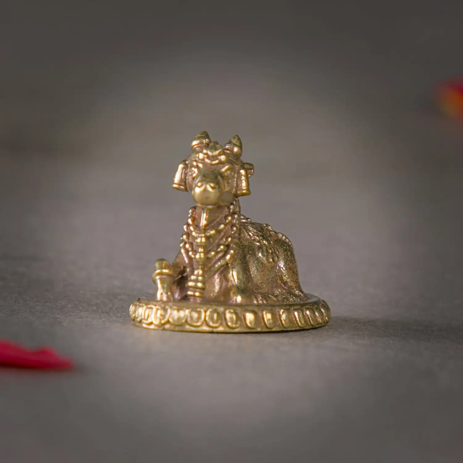 1 inch Lord Shiva Vahan Murti Handcrafted Mini Brass Nandi Figurine - image 3