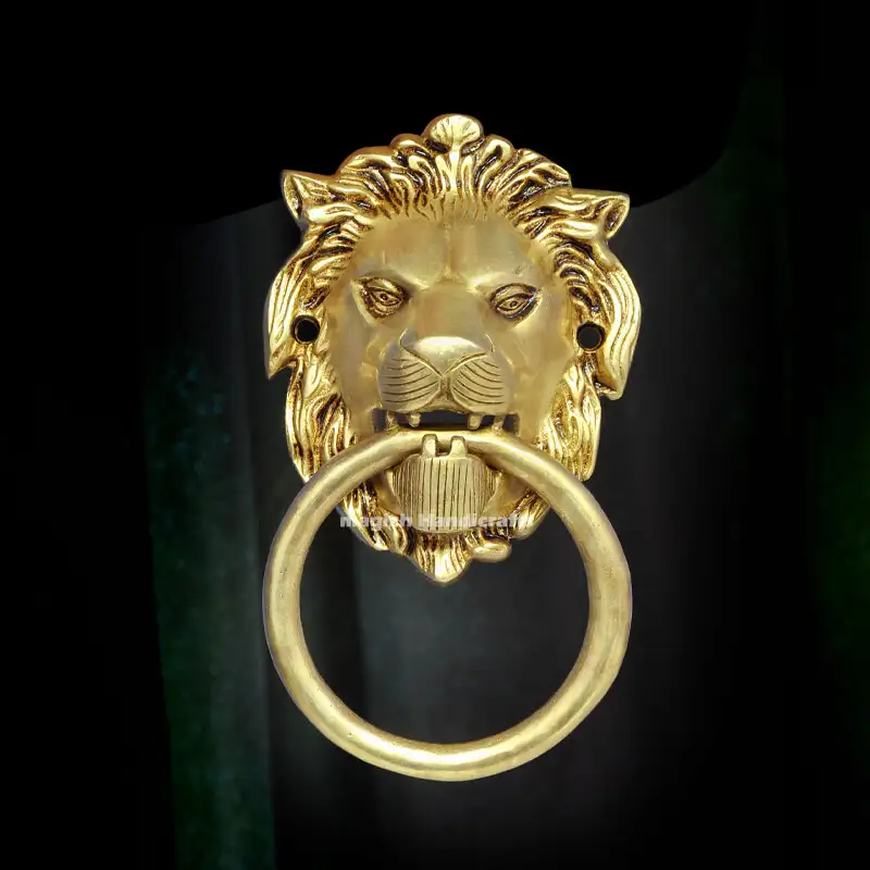5 inches Lion door knocker Brass SC - image 3