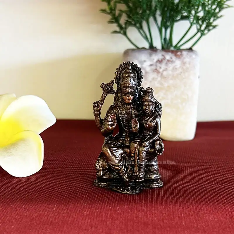Copper Sitting Lakshmi Narasimhar 2 inches - secondary