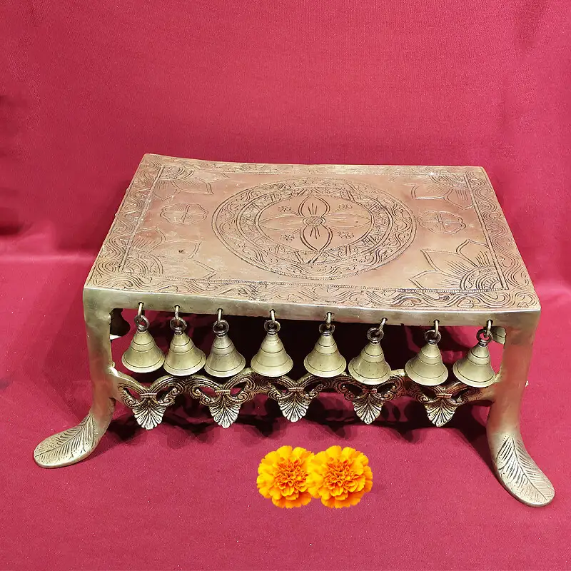 15x11 Brass Stool/Peedam with bell SC - secondary