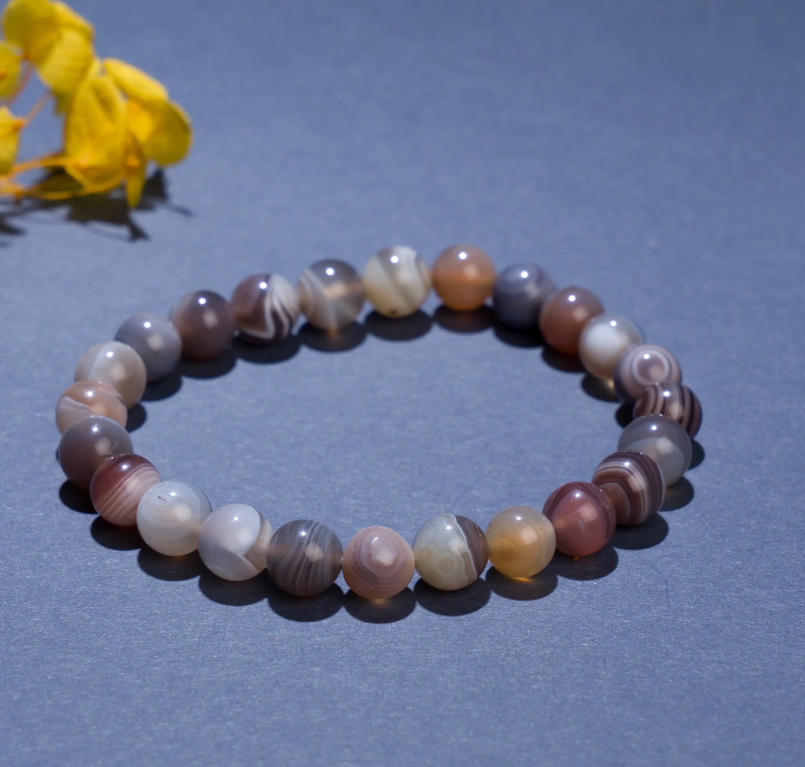 8mm Botswana agate crystal bracelet