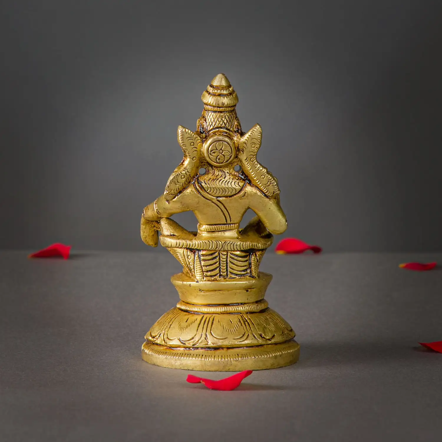4.5 inch Brass Ayyappan Swamy Idol - image 4