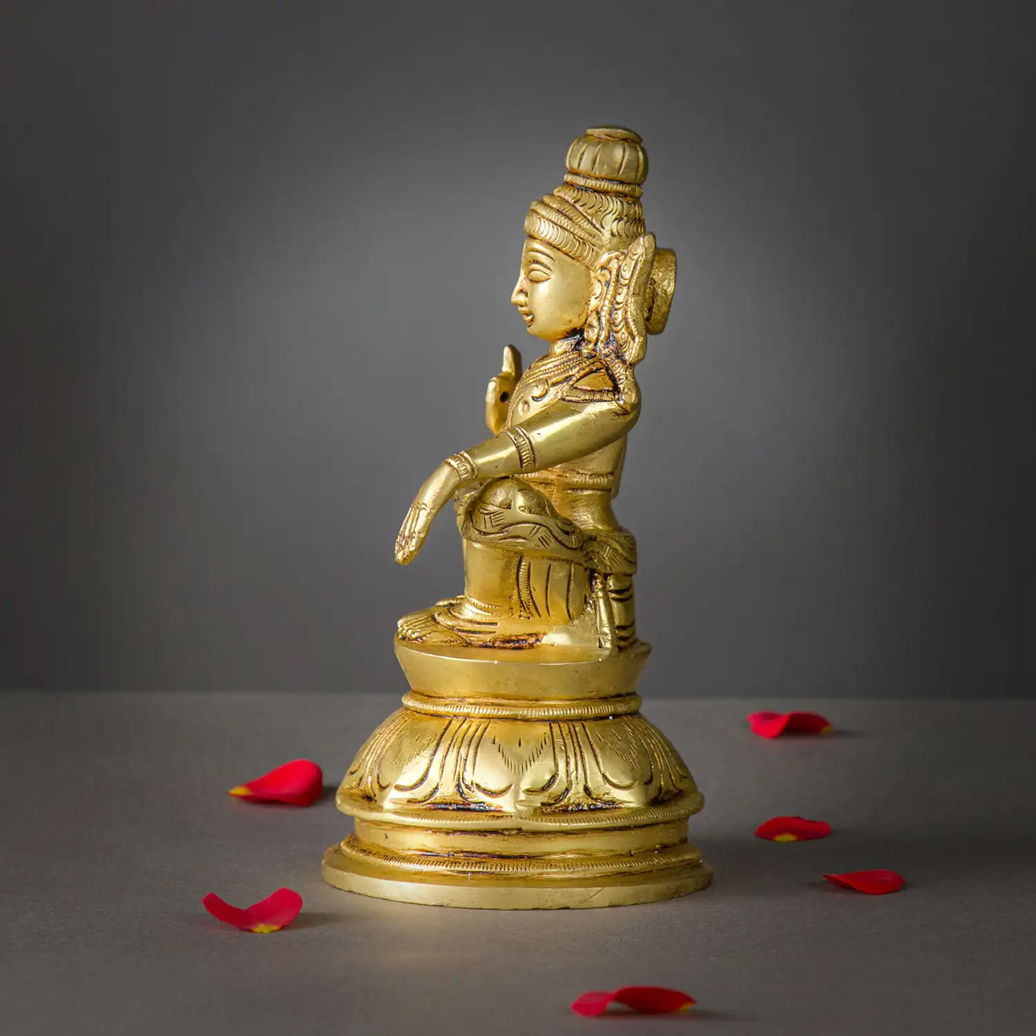 6 inch Brass Ayyappan Swamy Idol - image 2