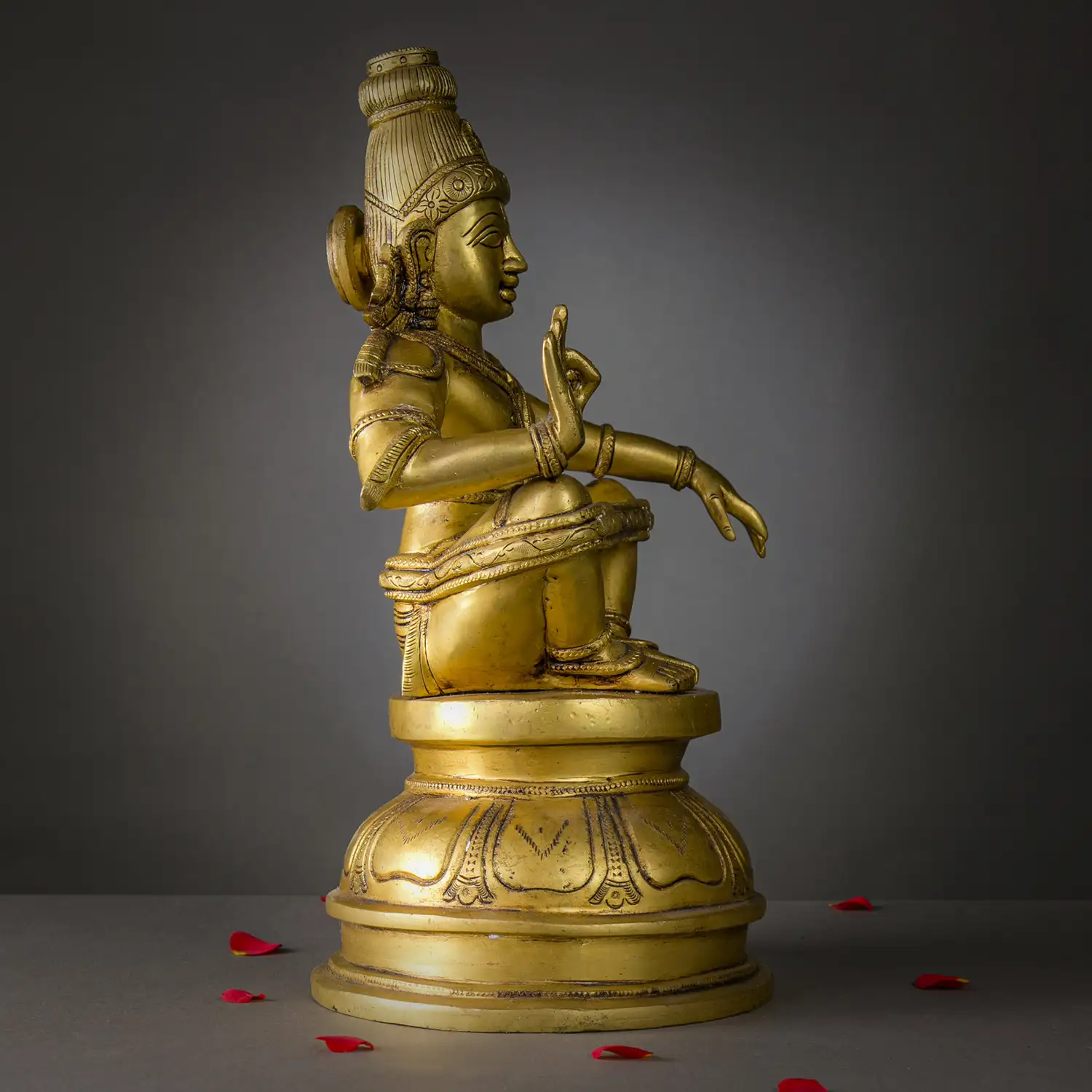 15 inch Brass Ayyappan Swamy Idol - image 2