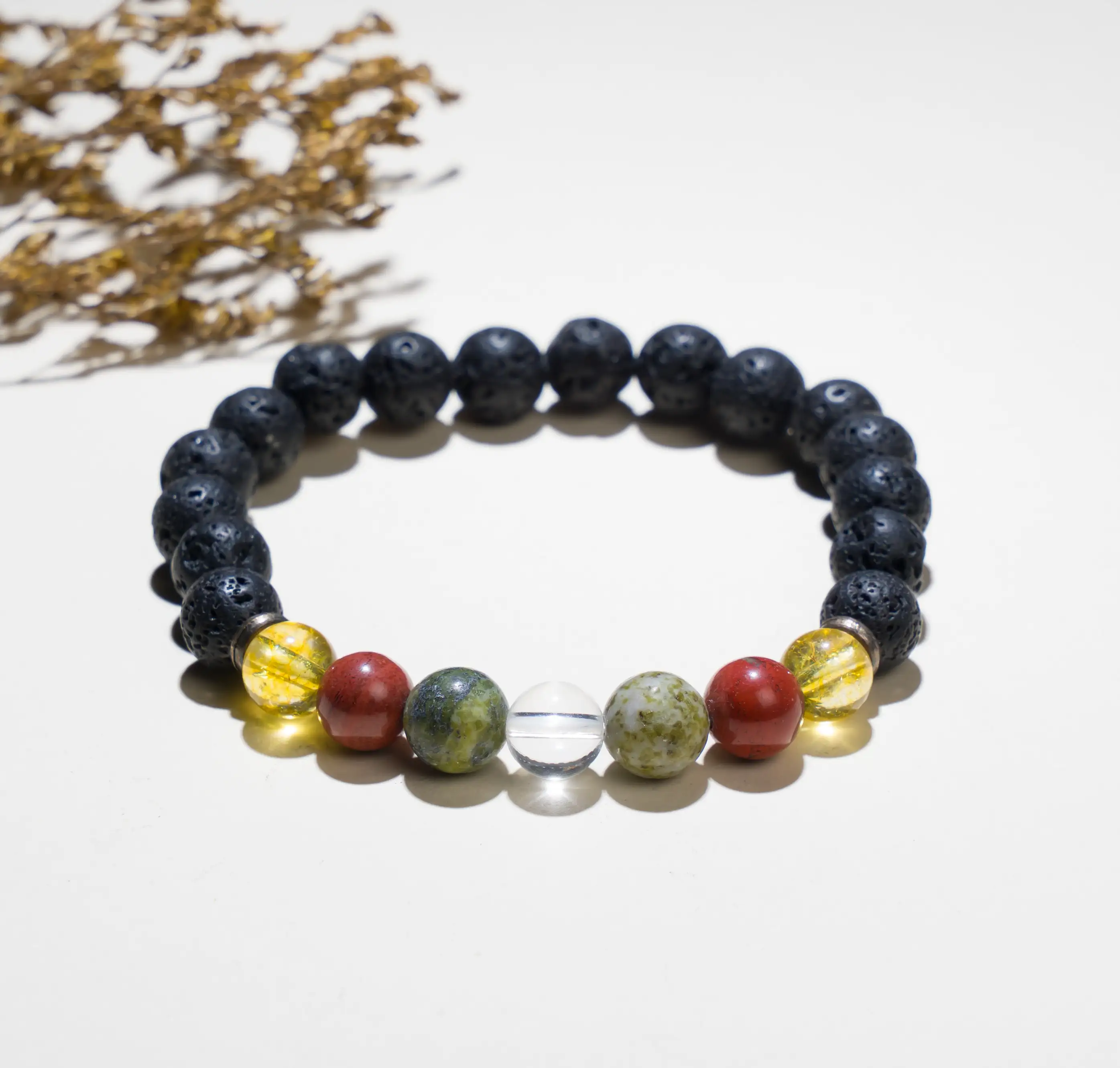8mm Diabetes Remedy Lava Crystal Bracelet