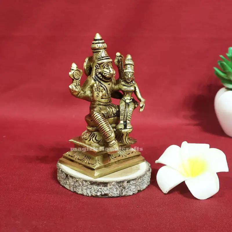4.5 inches Brass Lakshmi Narasimhar idol SC - secondary