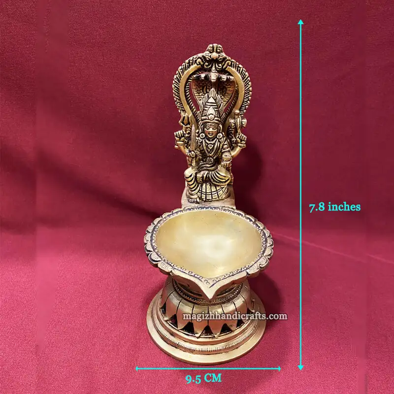 7.8 inches Brass Karumari amman Vilakku