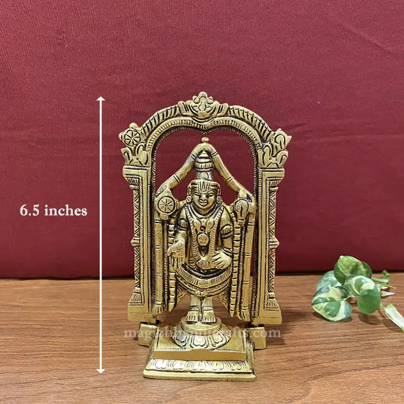 Brass Frame Thirupathi Balaji 6.5 inches - secondary