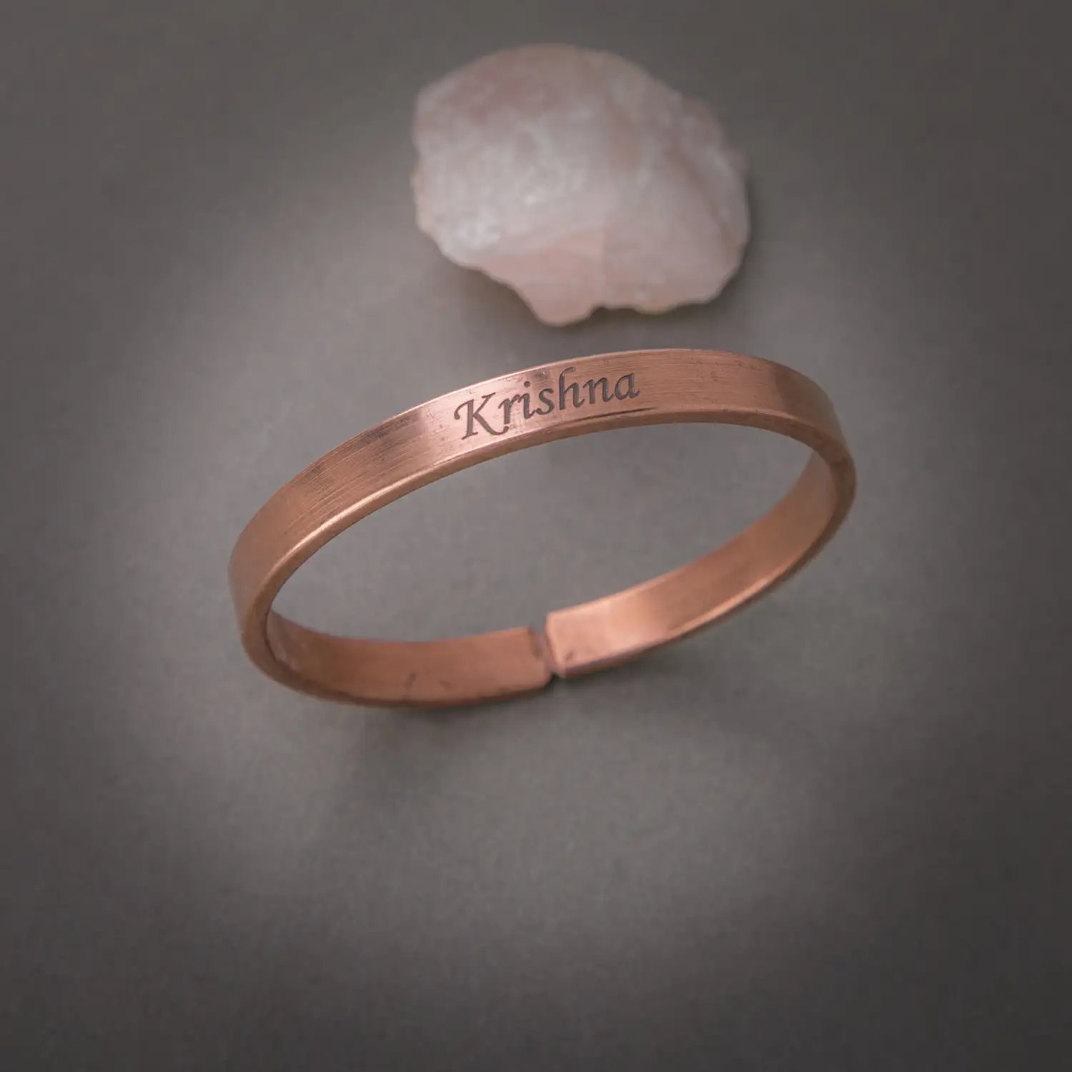 Customized heavy Copper Bracelet with your name - 8mm - image 4