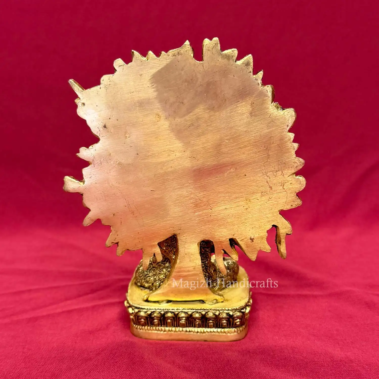 6 inches Brass Buddha with tree Idol - image 5