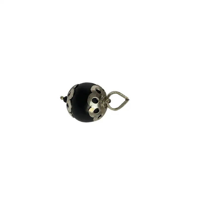 Original Karungali / Ebony Wood bead pendant 20mm - image 1