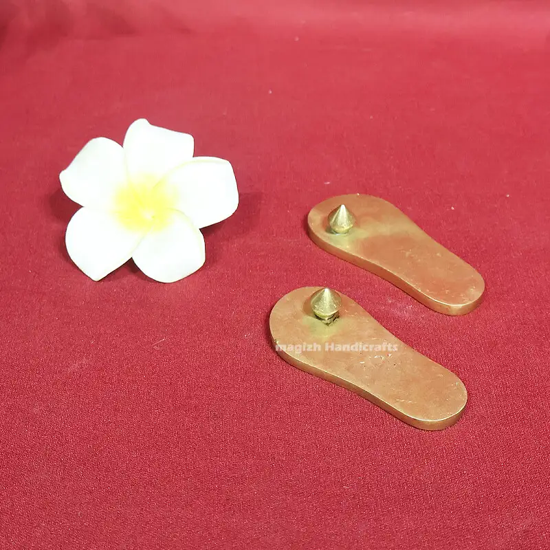 3 inches Brass Charan Khadau Paduka SC - secondary