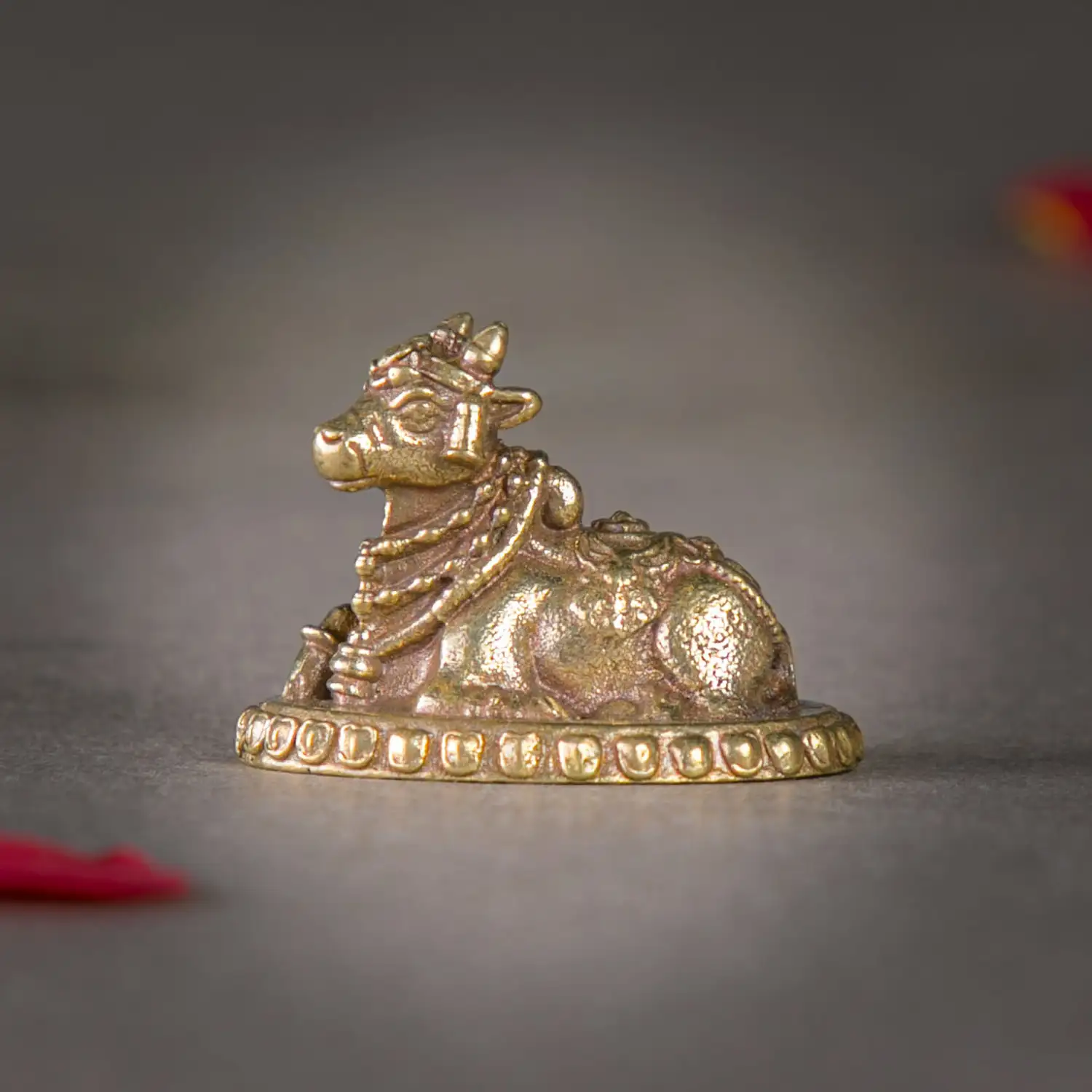 1 inch Lord Shiva Vahan Murti Handcrafted Mini Brass Nandi Figurine