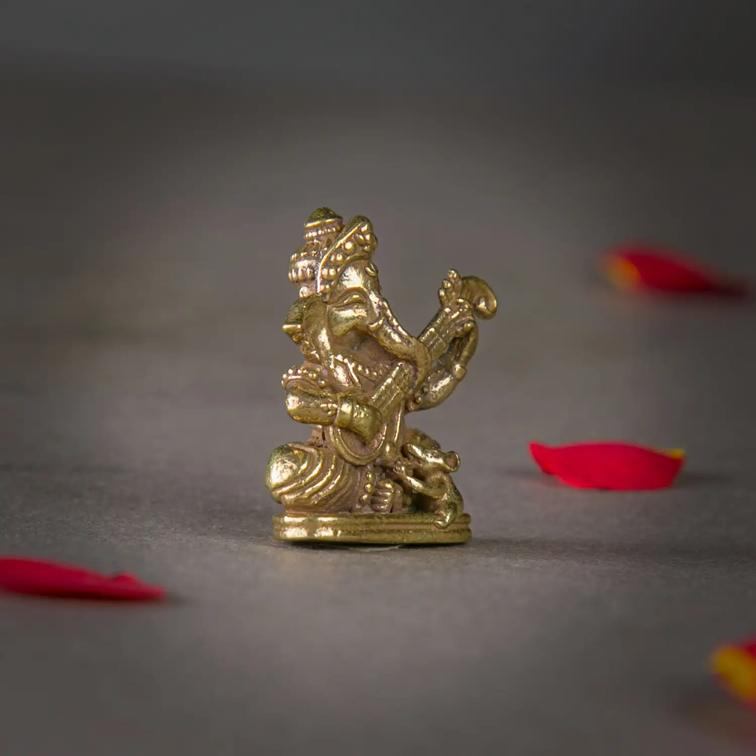 1 inch Handcrafted Mini Guitar Ganesha Statue - secondary