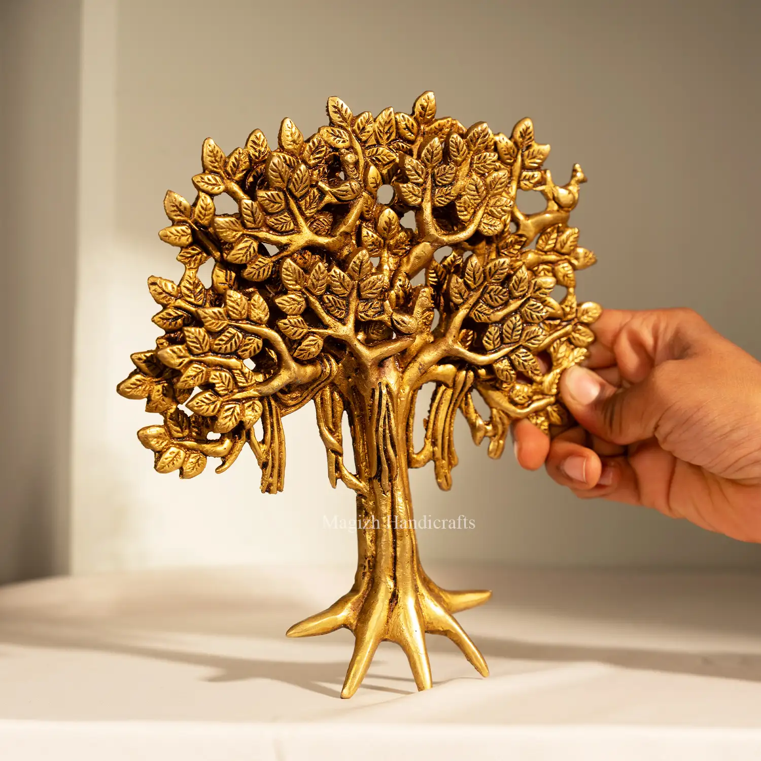 8 Inch Brass Kalpavriksha Tree of Life Wall Hanging - image 3