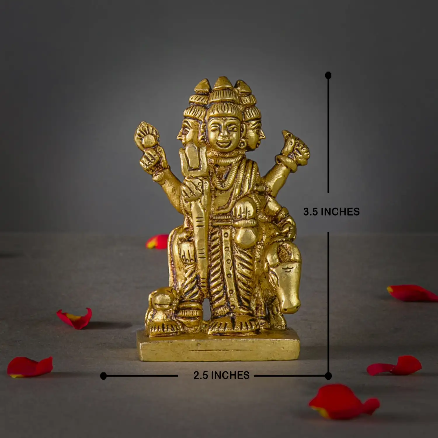 3.5 inches Brass Dattatreya idol - image 5