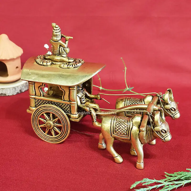 6 inches Double Bullock cart Krishna SC - secondary