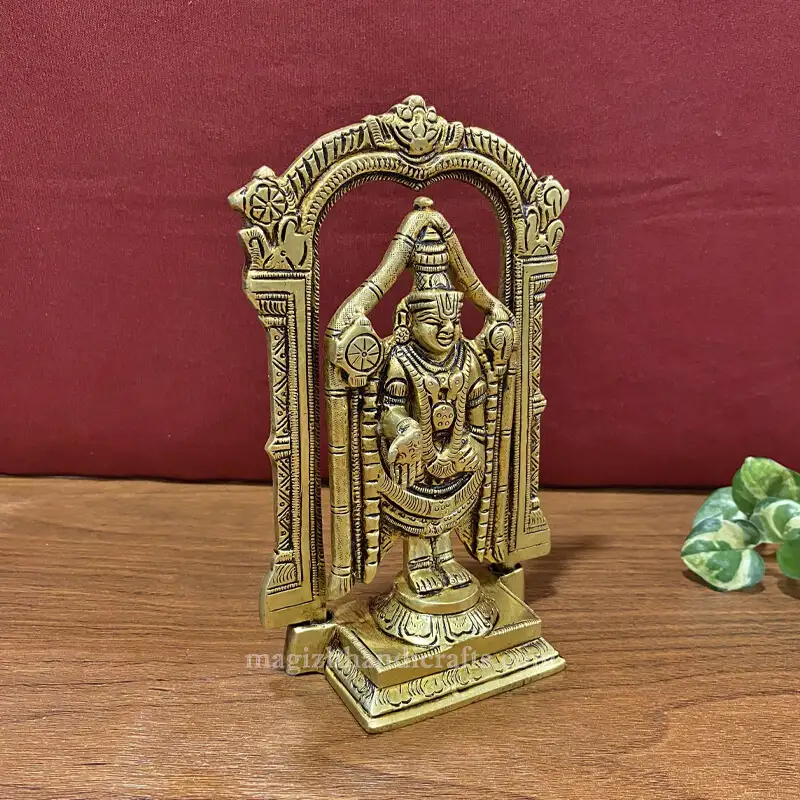 Brass Frame Thirupathi Balaji 6.5 inches - image 3