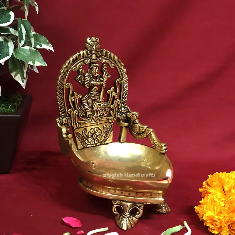 7 inches Brass Rajarajeswari Amman Modern Lamp SC - secondary