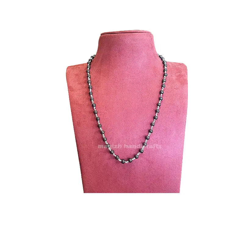 Original karungali mala with Original silver - 6mm - image 4