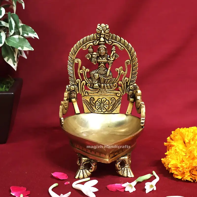 7 inches Brass Rajarajeswari Amman Modern Lamp SC