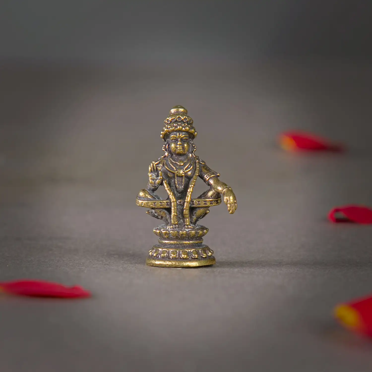 1 inche Handcrafted Mini Brass Ayyappan Vigraham