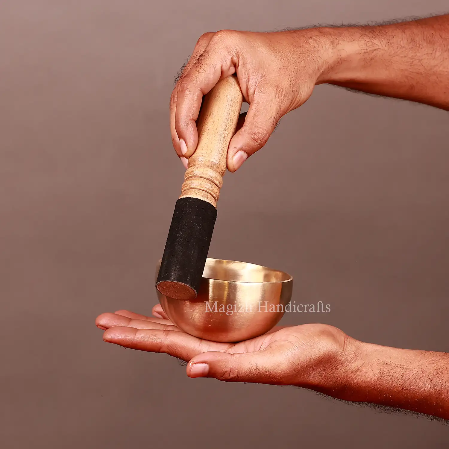 4 inches Hand made Bronze singing bowl - image 3