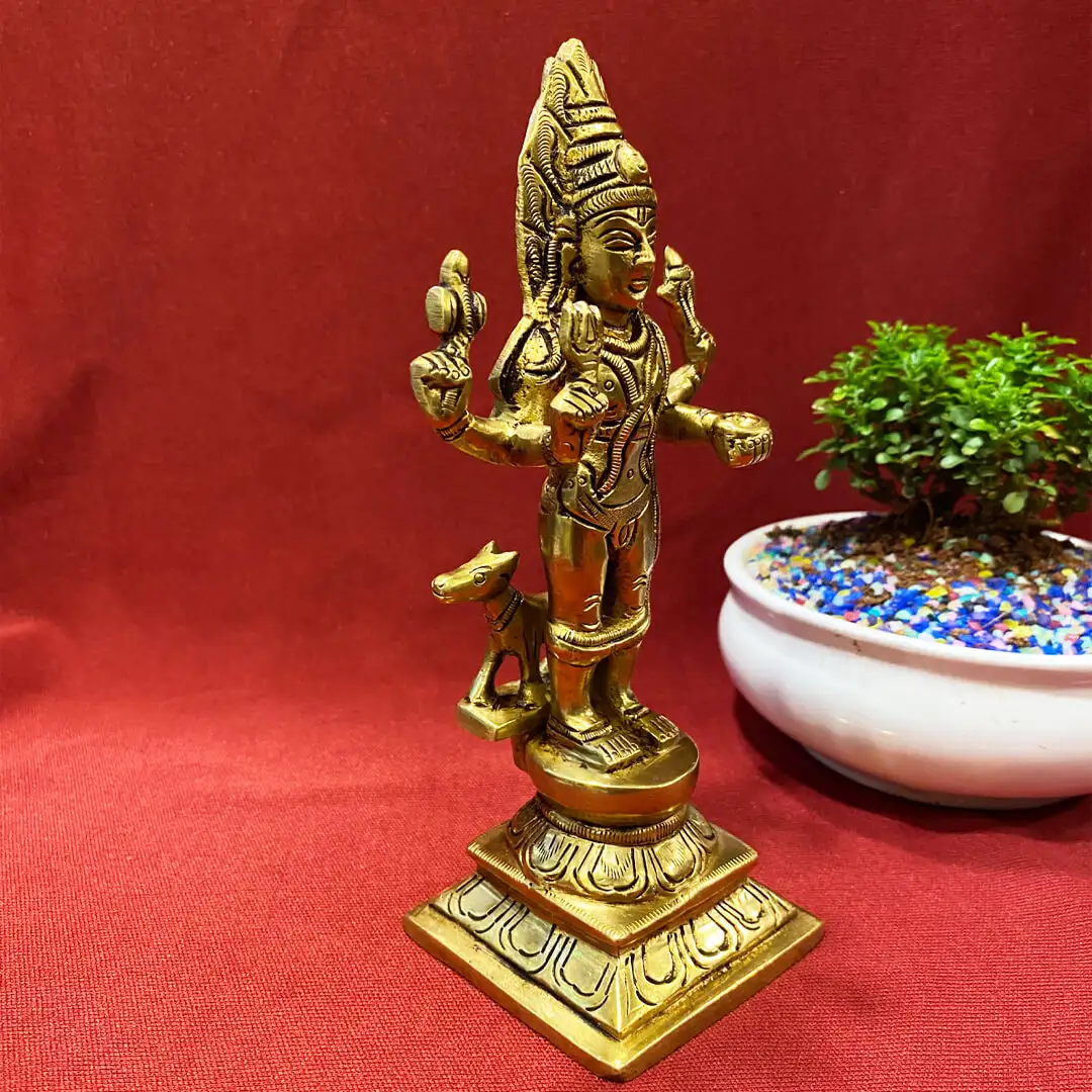 Brass Lord Kalabairavar 6.2 inches - image 3