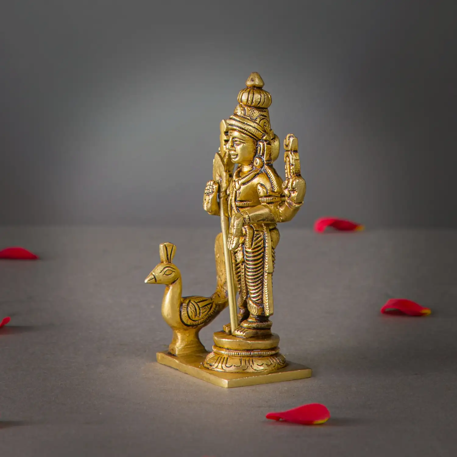 4 inches brass lord Murugan idol - image 3