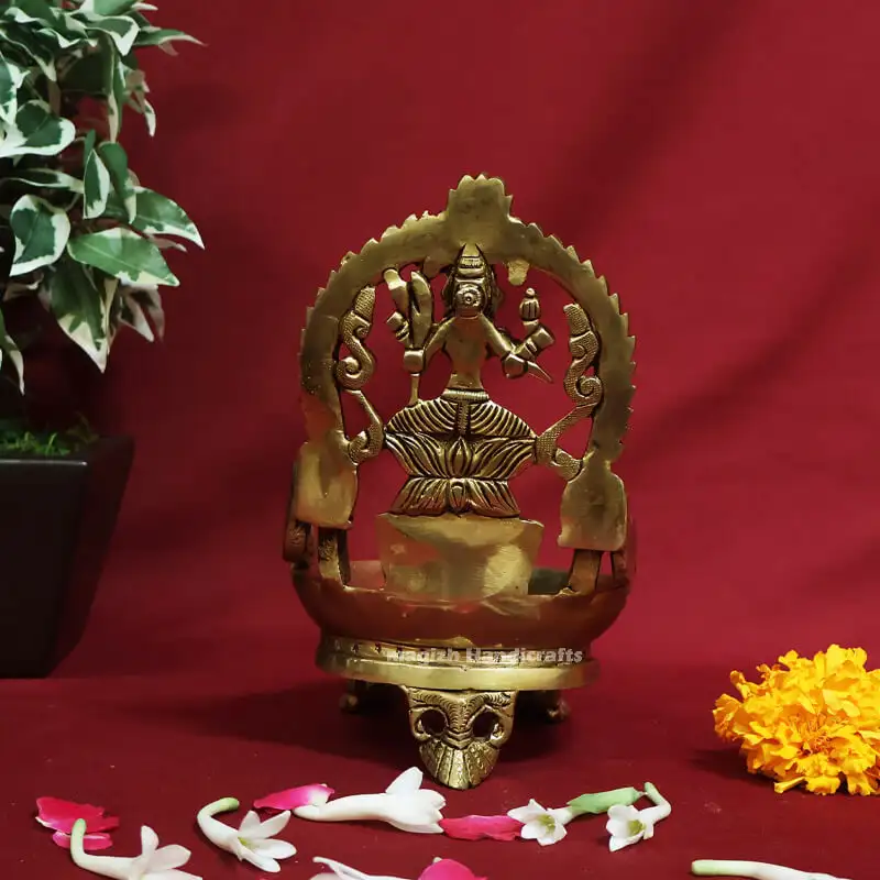 7 inches Brass Kamakshmi Amman Modern Lamp SC - image 3