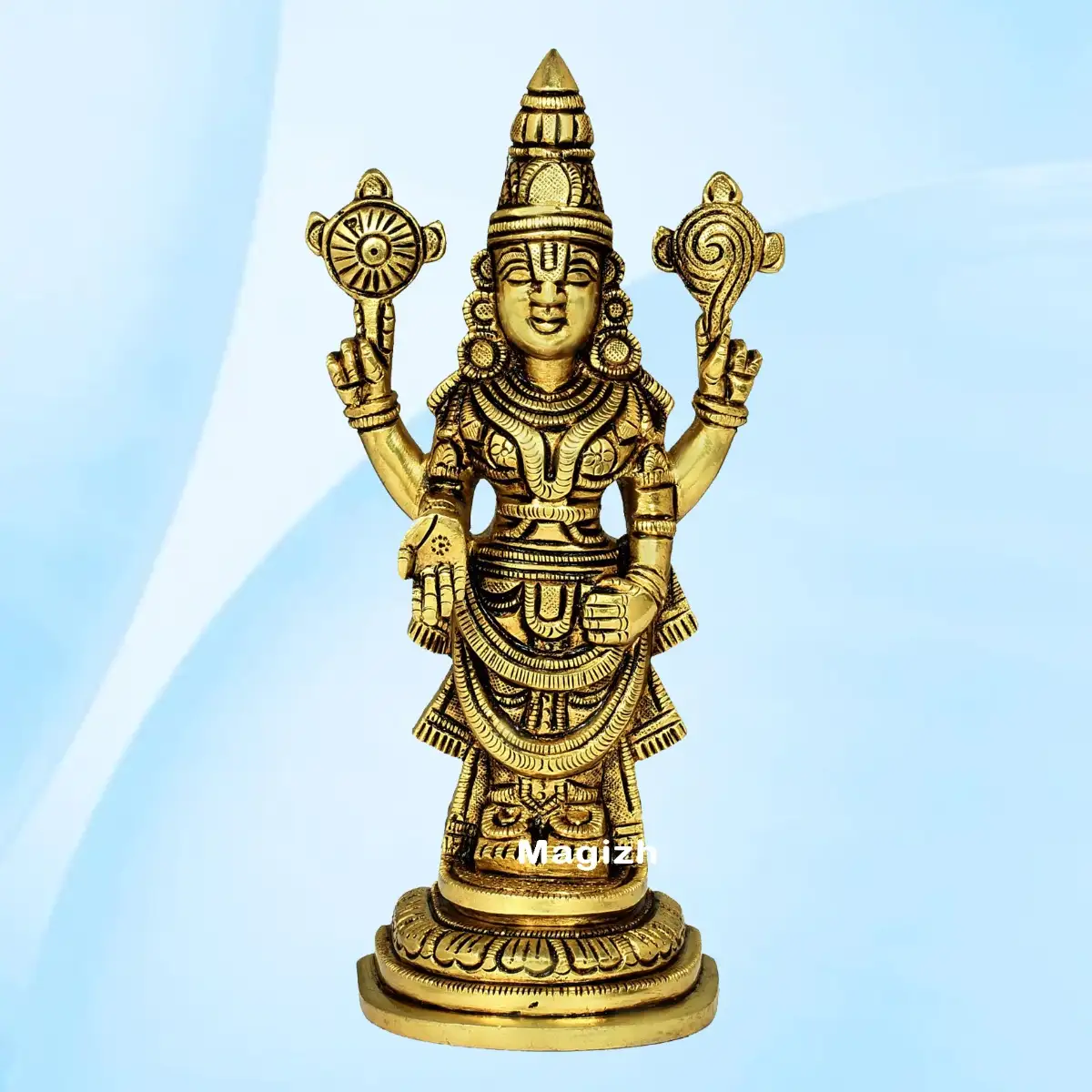 Brass Thirupathi Perumal idol 7.5 inches - image 4