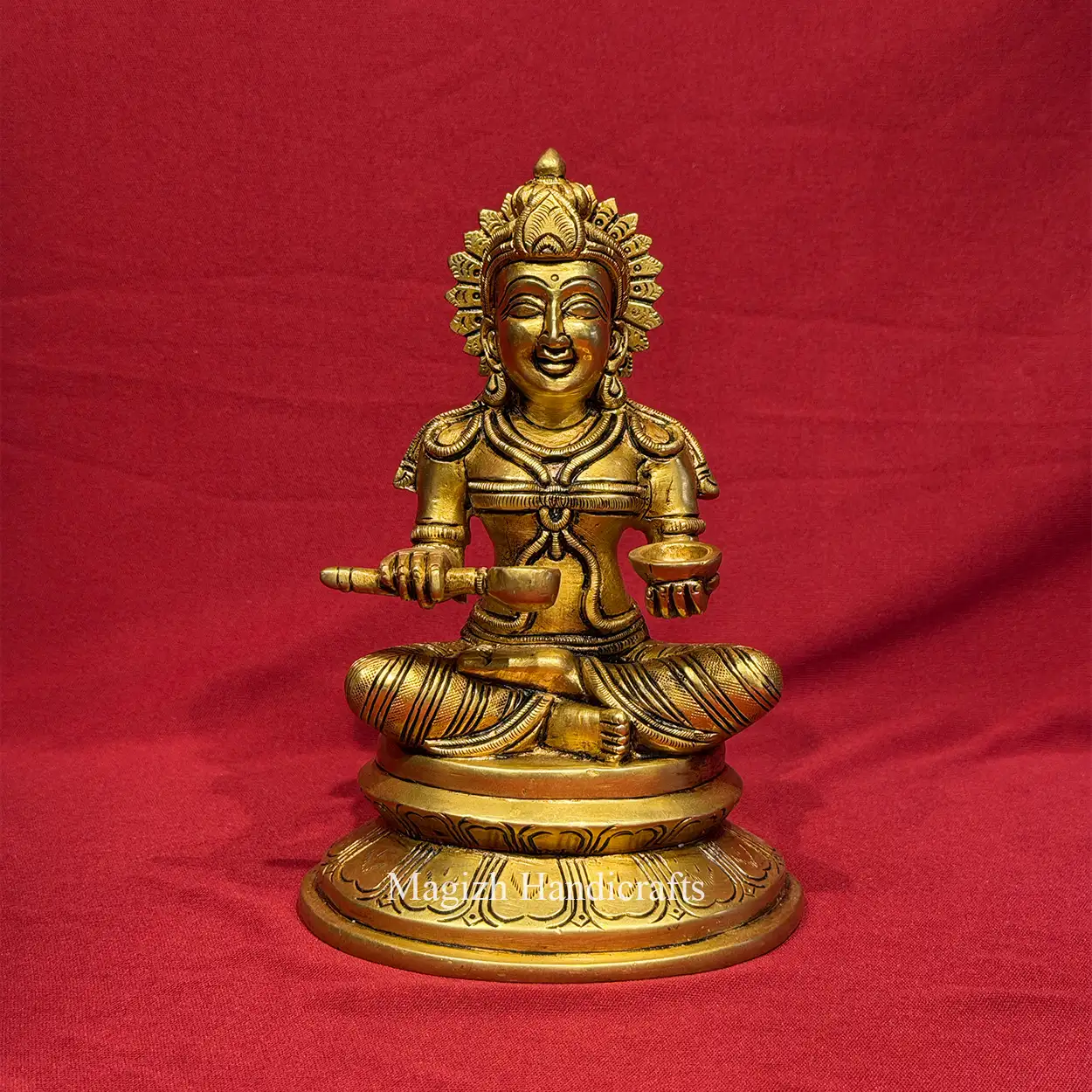 8 inches brass goddess Annapoorna statue - image 1