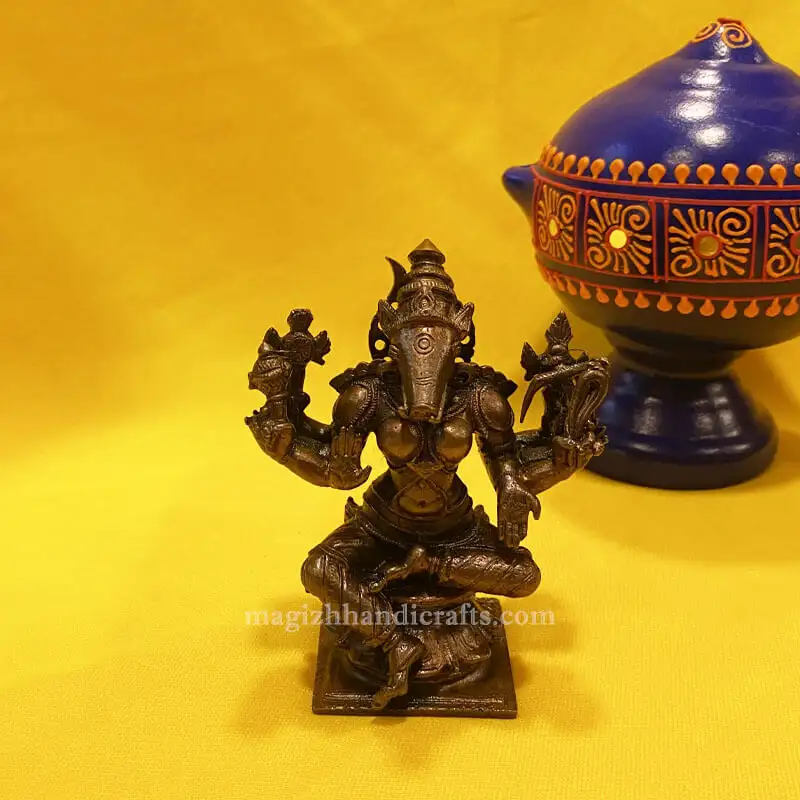 4 inches Copper 8 hands Varahi amman idol