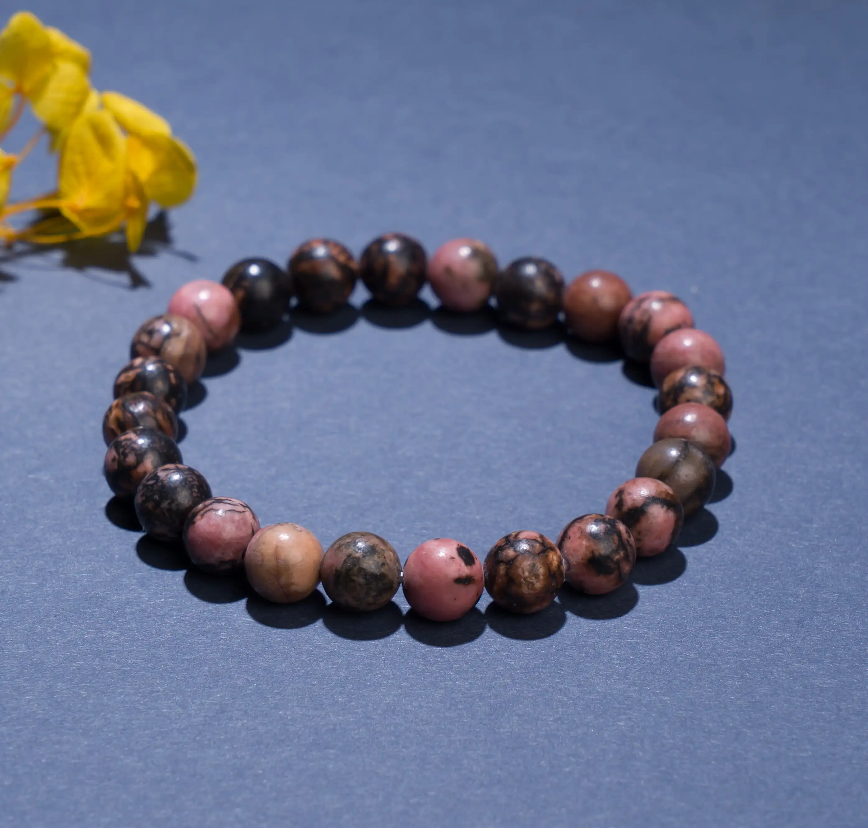 8mm Rhodonite crystal bracelet