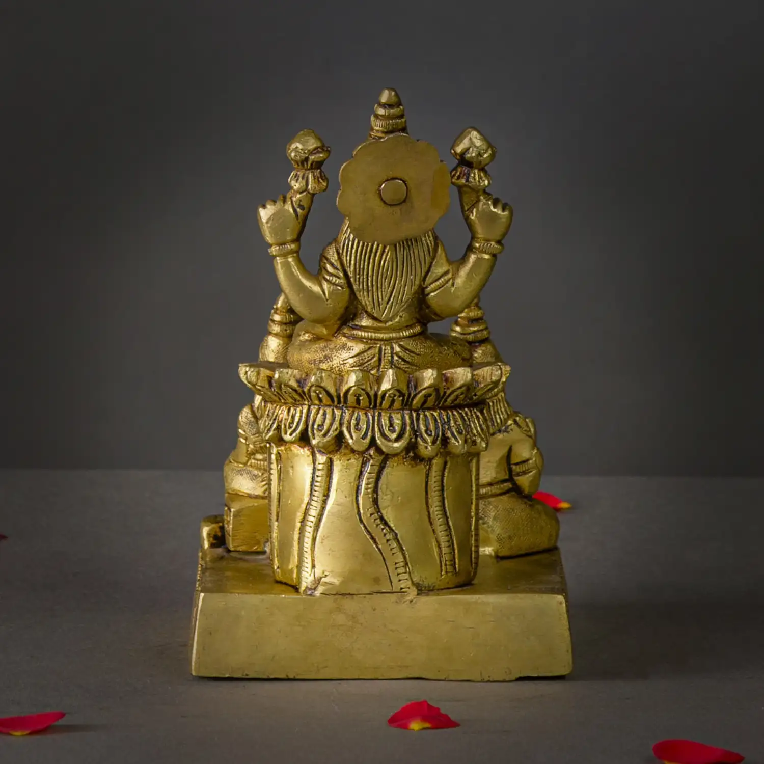 Brass Lakshmi Kuber and Goddess Chithirini Idol – 6 Inches - image 5