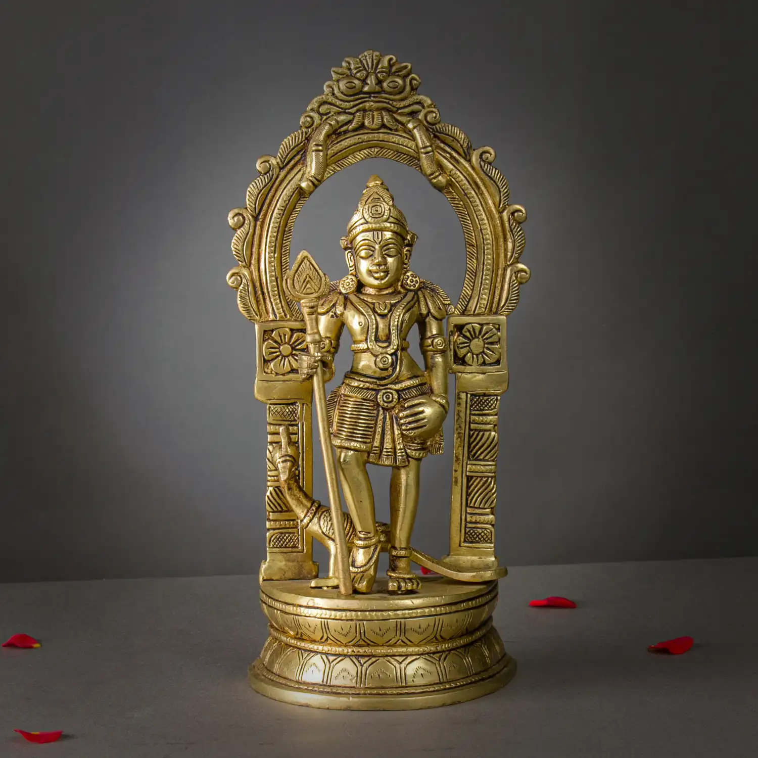 12 inches Thiruvachi Brass Palani Murugan with vel
