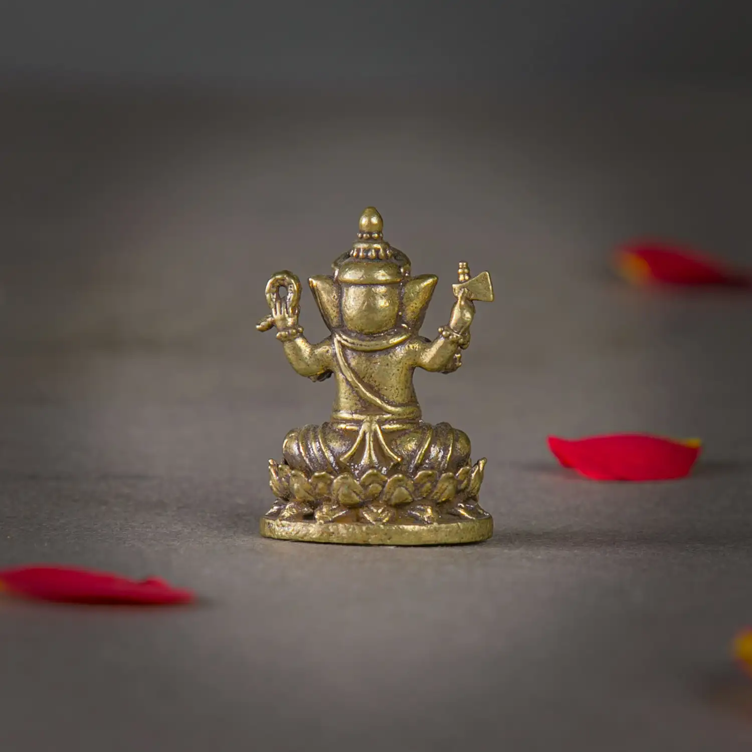 1 inch mini sitting Lotus Ganesha Idol - image 3