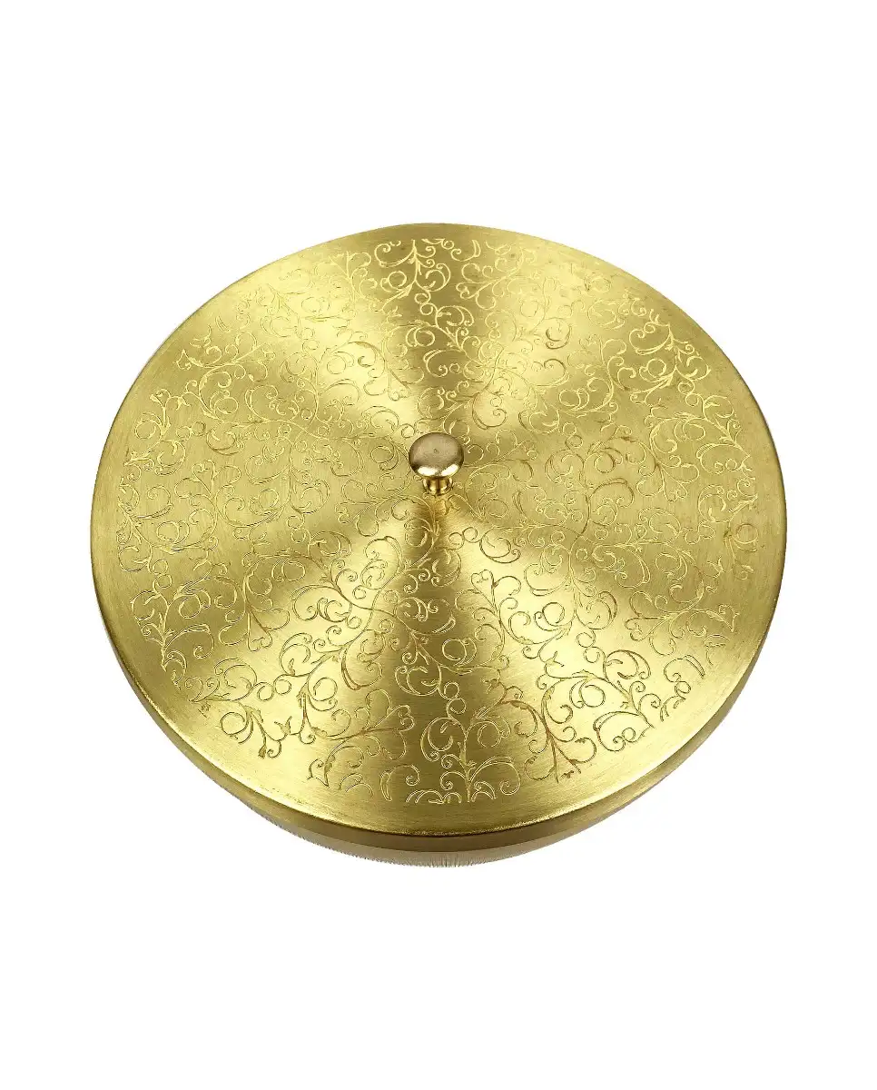 Brass unique engraved masala spices box dabba with brass spoon 7 containers - image 6