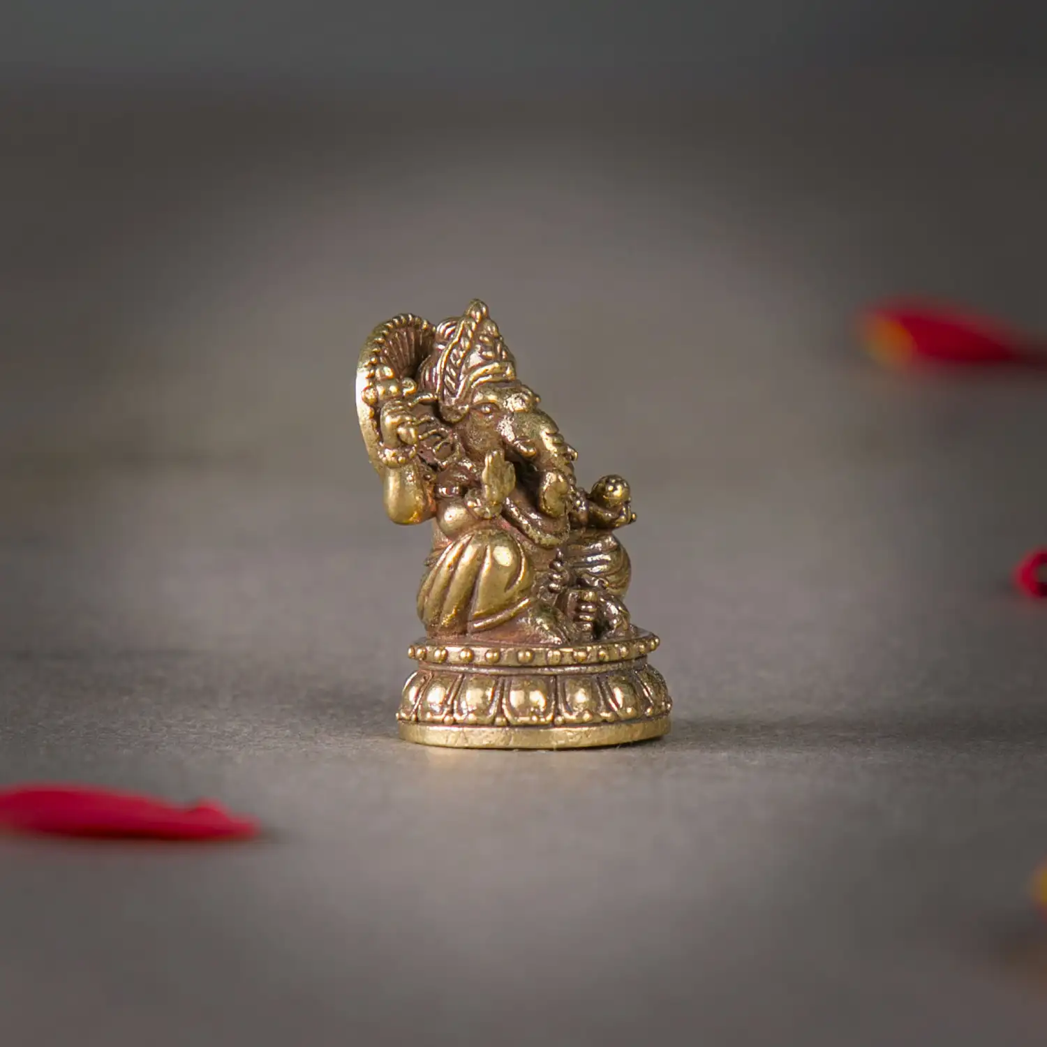 1 inch Mini Brass Sitting Ganesha idol - secondary