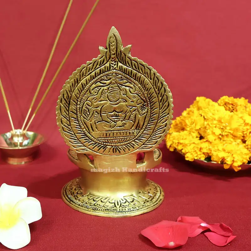 7 inches Brass Ashta Lakshmi Lamp - image 3