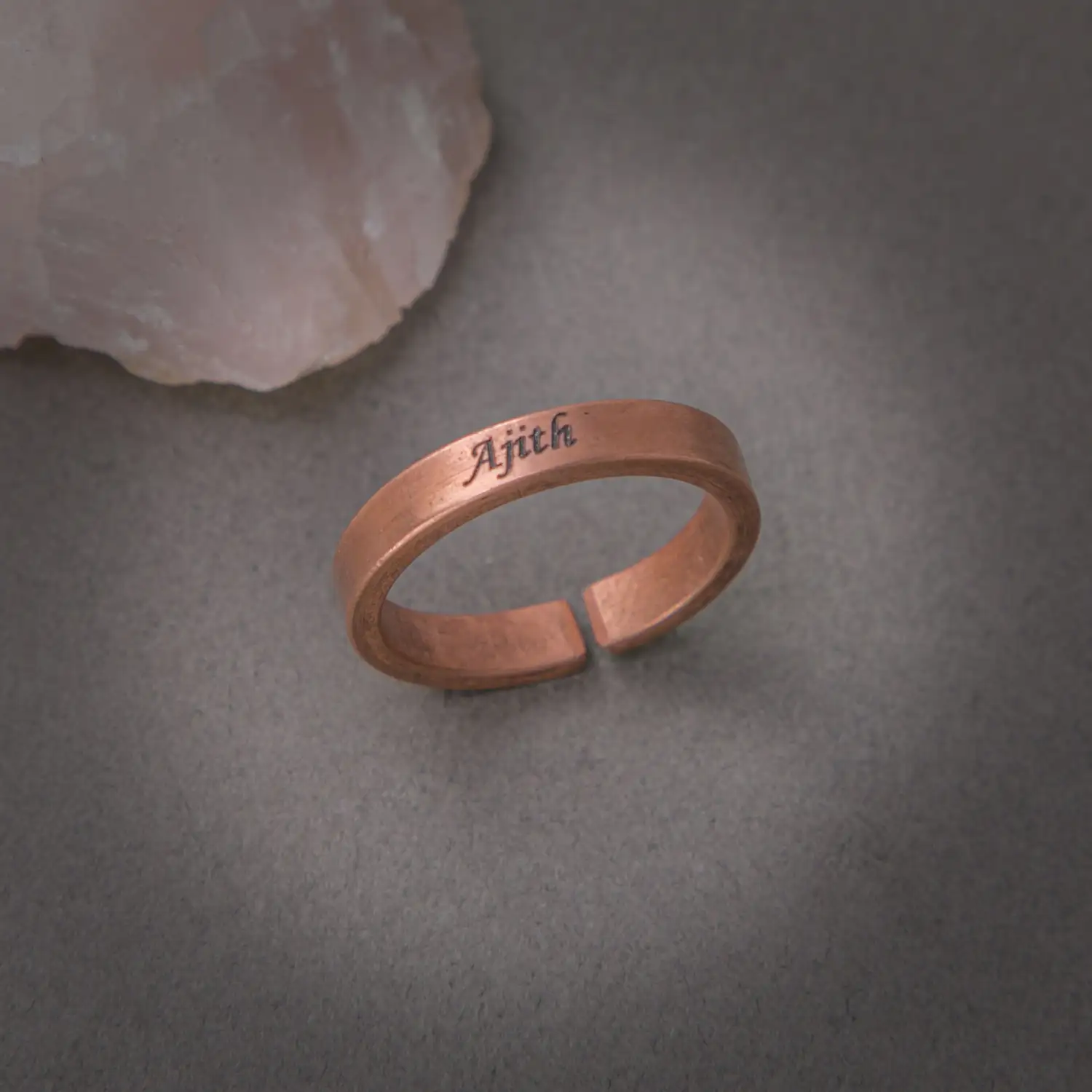 Pure Copper Finger Ring for women and men with customised name on it. - image 3