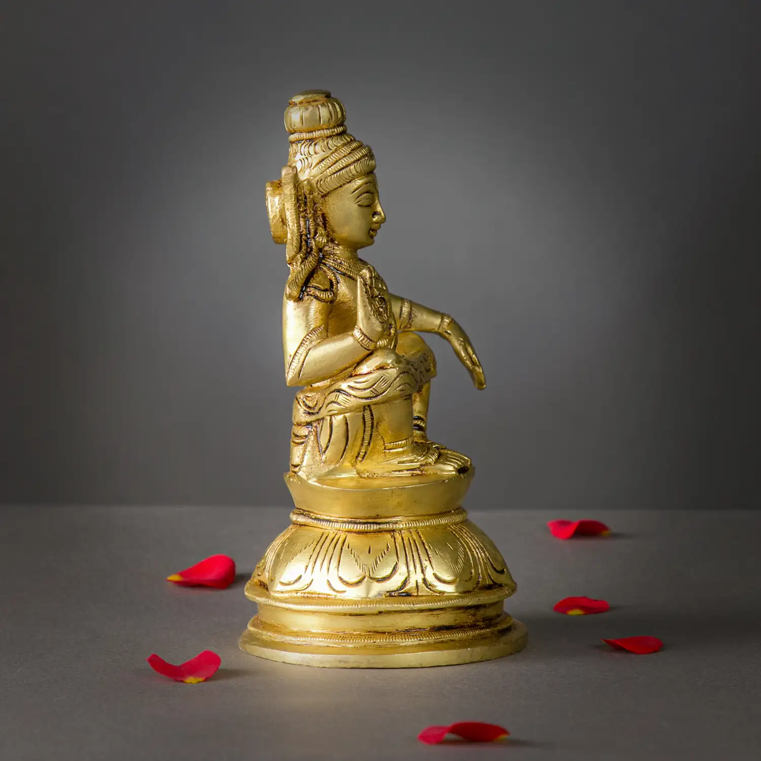 6 inch Brass Ayyappan Swamy Idol - image 3