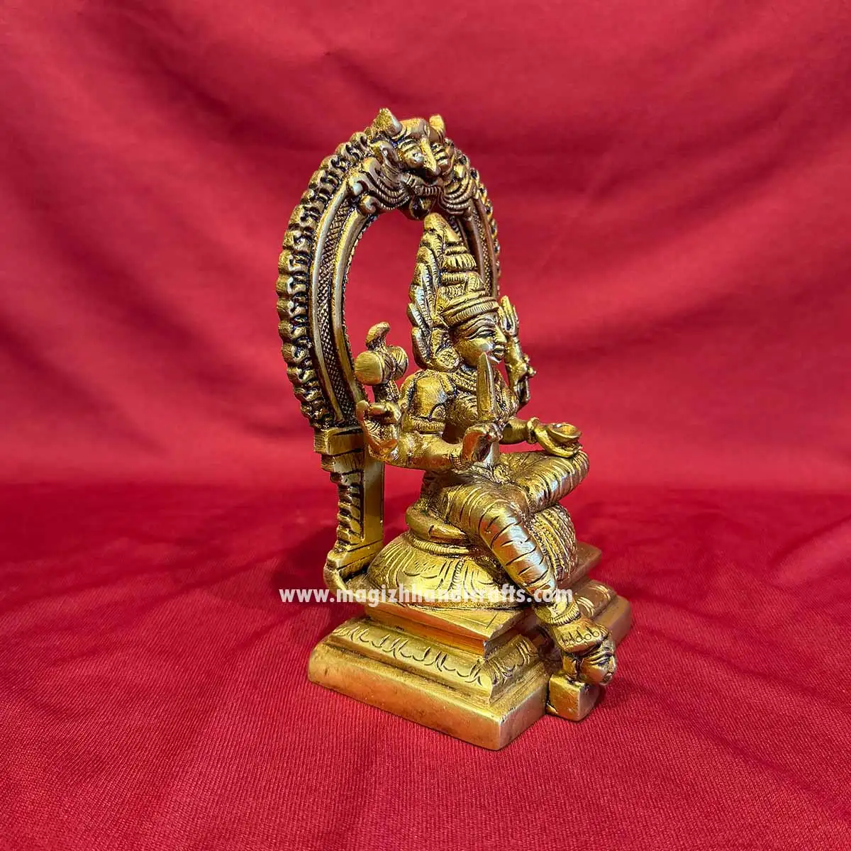 6.5 inches brass Mariamman with Thiruvachi idol - image 2