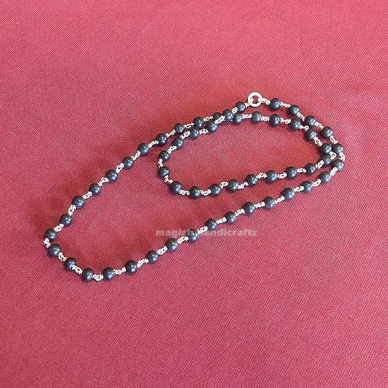 Original karungali mala with Original silver - 6mm
