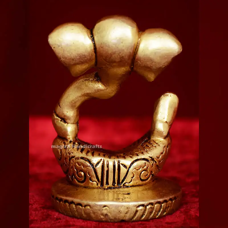 Brass Modern Laddu Ganesha Idol (3 Inches) - image 2