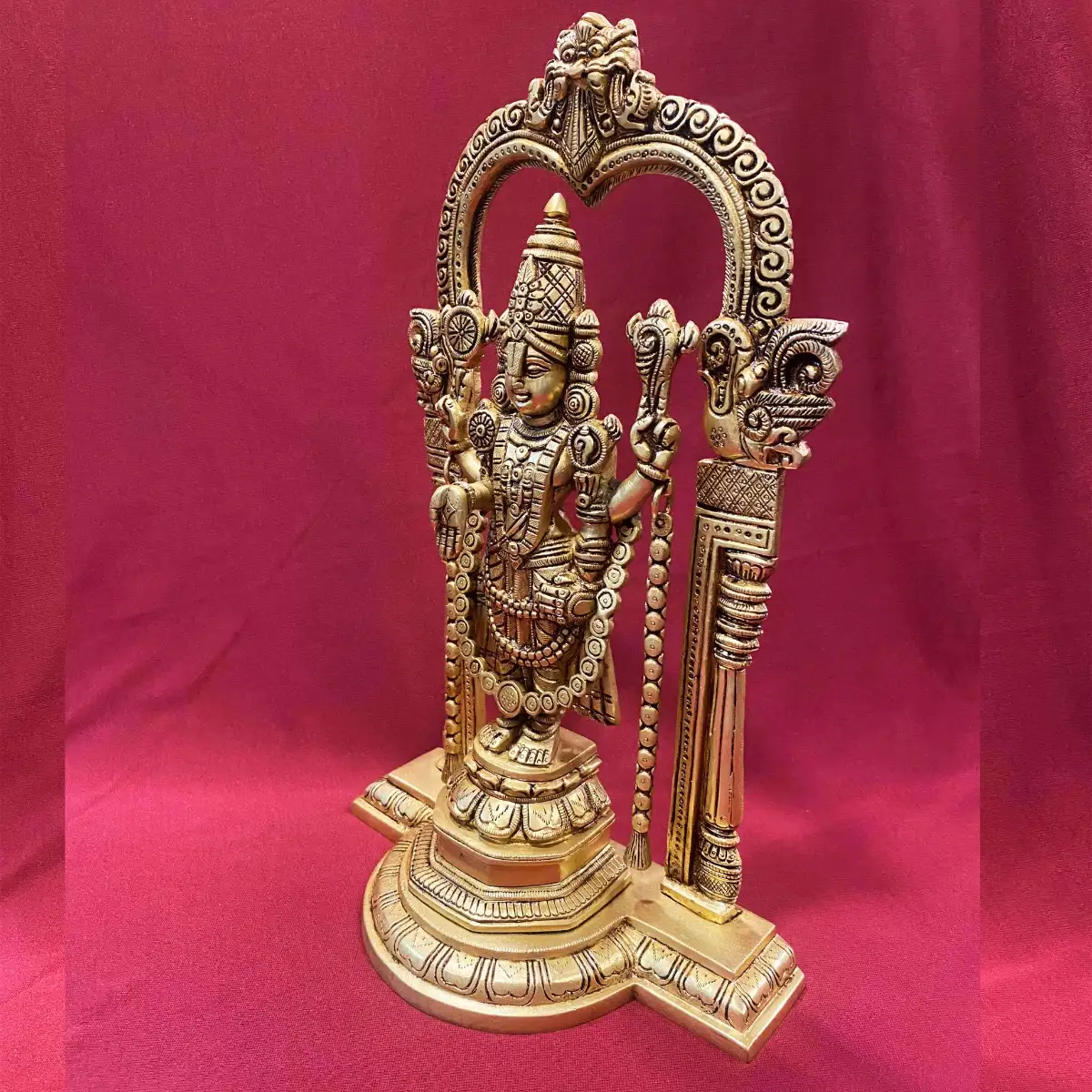 Brass Frame Thirupathi Balaji 14 inches - image 4