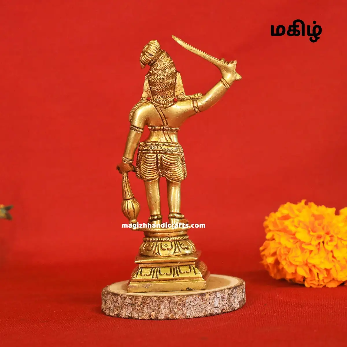 Brass Standing Maduraiveeran idol - 6 inches - image 2
