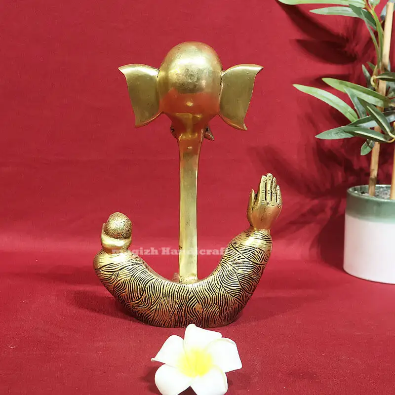 9.5 Inches Brass Straight Modern Ganesha idol - image 3