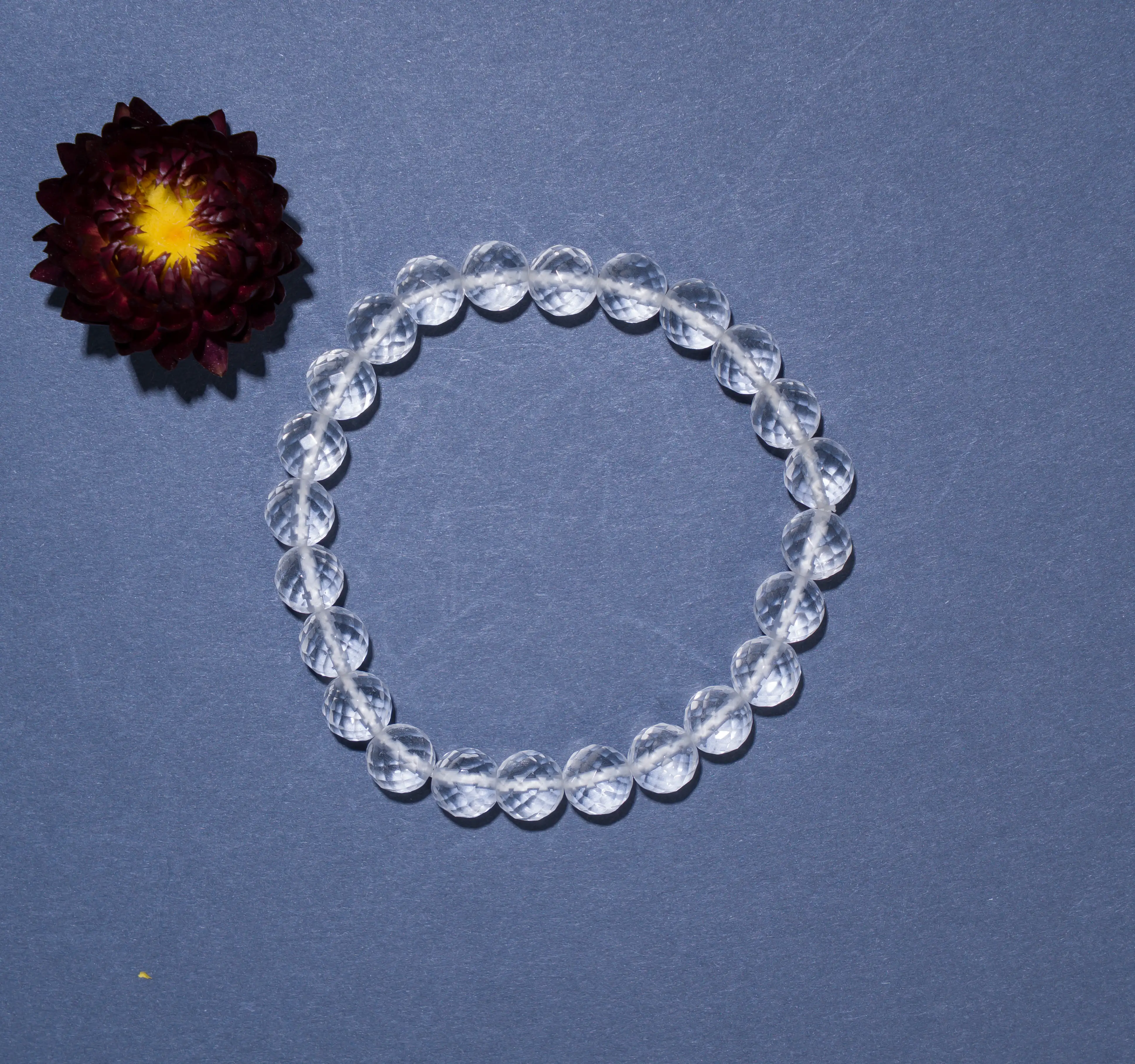 8mm Diamond cut Clear crystal Bracelet - secondary